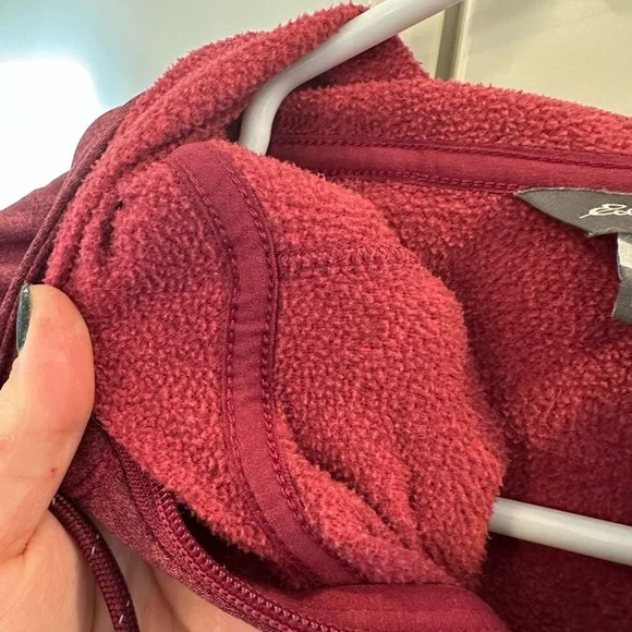 Eddie Bauer Burgundy Zip-Up Fleece - Picture 3 of 4